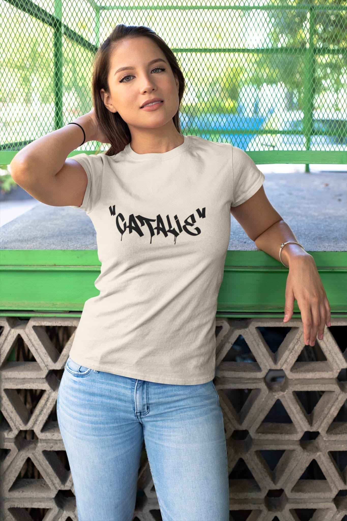 Catalie Klasik Kadın Tişörtü – Krem
