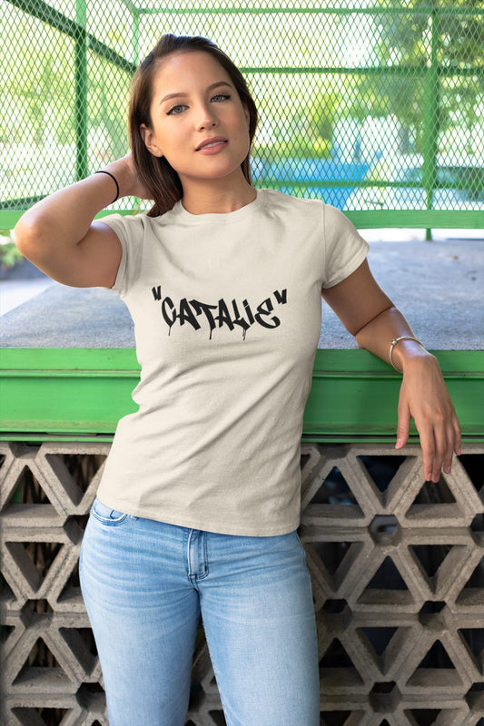Catalie Klasik Kadın Tişörtü – Krem