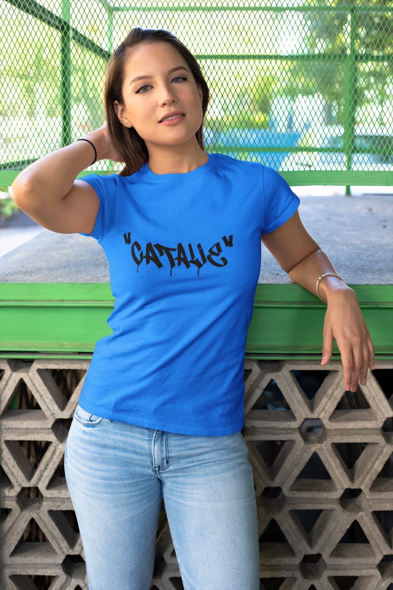 Catalie Klasik Kadın Tişörtü, Mavi